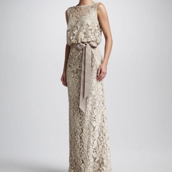 Tadashi Shoji Lace Blouson Gown Size 6 